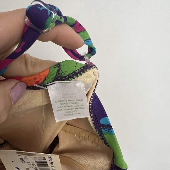 Garnet Hill Ruched Bandeau Floral One-Piece Swimsuit Slimming Sz 2 New - Picture 4 of 10